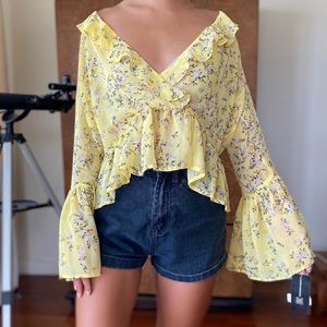 Yellow Floral blouse